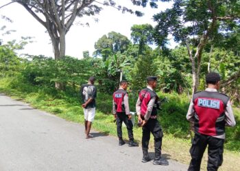 Anggota Pos Shelter Sat Samapta Respon Cepat TKP KDRT di Kampung Waskey, Distrik Sobey