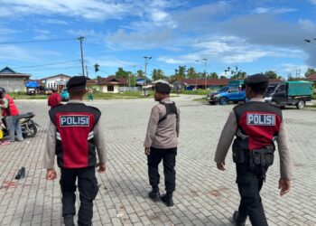 Jaga Kondusivitas Pasar, Sat Samapta Polres Sarmi Turun Langsung ke Mararena
