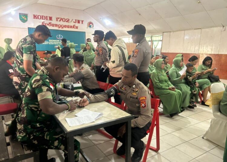 Dukung HUT ke-80 Persit KCK, Polres Jayawijaya Ambil Bagian dalam Donor Darah