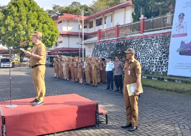 Wujud Nyata Sinergi TNI dan Lintas Sektoral, Kodim 1310/Bitung Apel Bersama Pencanangan Gerakan Indonesia Asri di Kabupaten Minut