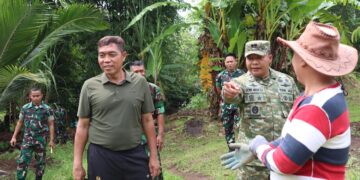 Dandim 1310/Btg Dampingi Danrem 131/Stg Tinjau dan Pastikan Sasaran Pembangunan Jembatan Siap Dibangun