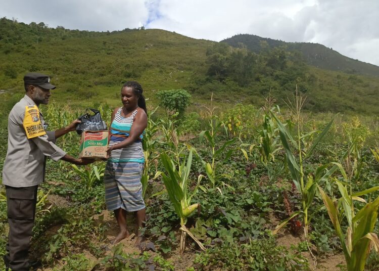 Bhabinkamtibmas Polsek Kurulu Lakukan Pengecekan Perkembangan Tanaman Jagung Kuartal IV