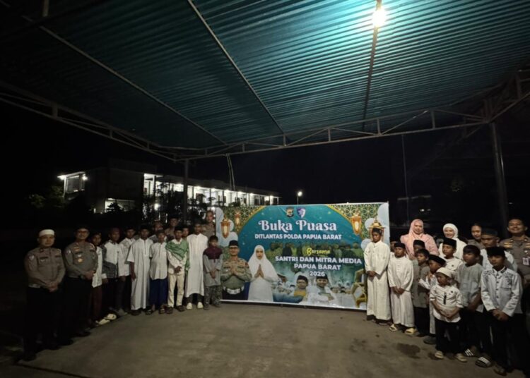 Ditlantas Polda Papua Barat Gelar Buka Puasa Bersama Santri dan Mitra Media