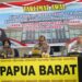 Personel Ditpamobvit Polda Papua Barat Tinjau Lokasi bangunan Pos Pam Pariwisata di Pantai Pasir Putih