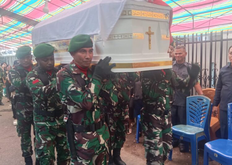 Bentuk Penghargaan dan Penghormatan Terakhir, Kodim 1310/Bitung Gelar Upacara Persemayaman Alm. Peltu (Purn) Johanes Daleno