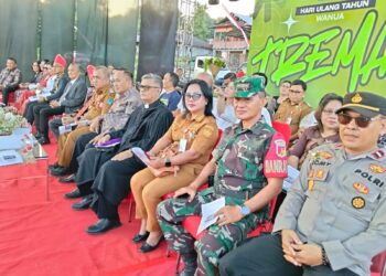 Pererat Hubungan Silaturahmi Pemerintah Daerah, TNI, Polri dan Masyarakat, Danramil 1310-05/Kauditan Hadiri Perayaan HUT ke-341 Desa Treman