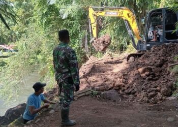Dengan Dukungan Alat Berat, Pembangunan Jembatan Perintis Garuda di Kelurahan Rap-Rap Wilayah Kodim 1310/Bitung Dipercepat