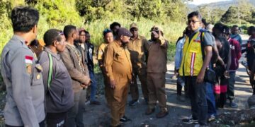 Perbaikan Badan Jalan Yang Terputus Akibat Banjir Dan Normalisasi Kali Tagi di Trans Wamena-Tolikara