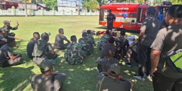 Tingkatkan Kemampuan Hadapi Situasi Darurat Bencana Kebakaran, Personel Kodim 1310/Bitung Ikuti Bimtek Pengoperasian Ransus Damkar