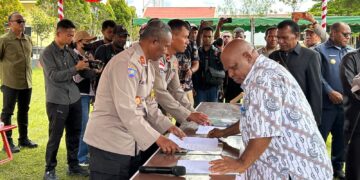 Pengamanan Mediasi Adat dan Tradisi Patah Panah Wujudkan Perdamaian Suku Lanny dan Yali di Jayawijaya