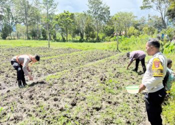 Polsek Bolakme Laksanakan Pembersihan Lahan Program Ketahanan Pangan