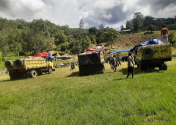 Polres Lanny Jaya Amankan Penyaluran Bantuan Pangan di 5 Distrik, 80 Ton Beras Disalurkan