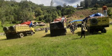 Polres Lanny Jaya Amankan Penyaluran Bantuan Pangan di 5 Distrik, 80 Ton Beras Disalurkan