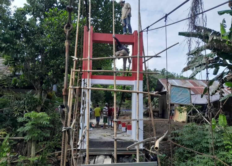Terus Tunjukkan Progres Yang Signifikan, Pembangunan Jembatan Perintis Garuda di Desa Sawangan Memasuki Tahap Pemasangan Tali Sling