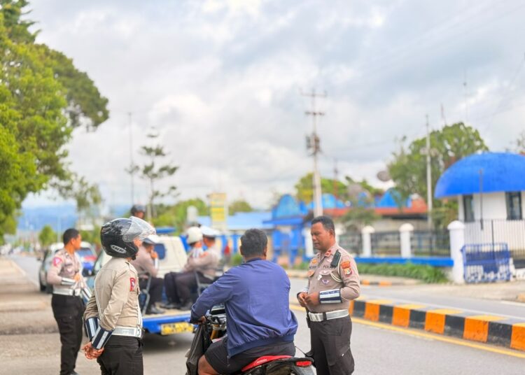 Satlantas Polres Jayawijaya Laksanakan Hunting Kendaraan Berknalpot Brong