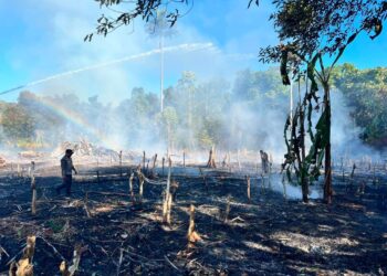 Respon Cepat Piket Polres Teluk Bintuni Padamkan Kebakaran Lahan di Tiga Titik