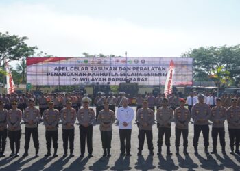 Polda Papua Barat Gelar Apel Pasukan dan Peralatan Penanganan Karhutla Secara Serentak