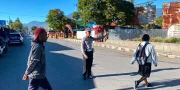 Satlantas Polres Jayawijaya Hadir Jaga Kelancaran dan Keselamatan Lalu Lintas di Wamena