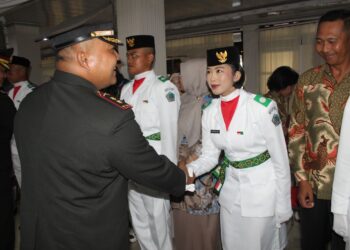 Kuatkan Semangat Nasionalisme Generasi Muda, Dandim 1310/Bitung Hadiri Pengukuhan Calon Paskibraka Kota Bitung Tahun 2026