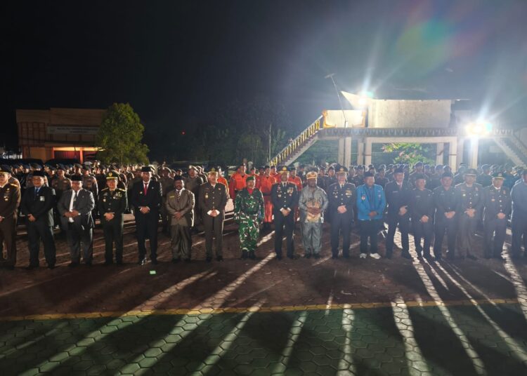 Polda Papua Barat Gelar Taptu dan Apel Kehormatan Renungan Suci Peringati HUT ke-81 Kemerdekaan RI