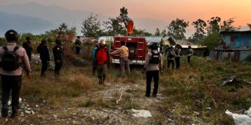 Satuan Dalmas Polres Jayawijaya Patroli dan Respons Cepat Kejadian Kebakaran, Situasi Kamtibmas Tetap Kondusif