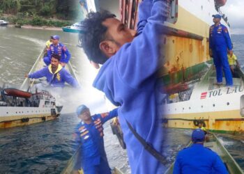 Tertinggal KM Sabuk Nusantara, Warga Disusul Polairud Polres Fakfak Pakai Longboat