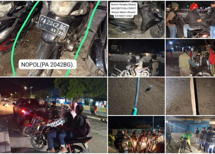 Polres Jayawijaya Intensifkan Patroli 3C, Tiga Motor dan Sajam Diamankan
