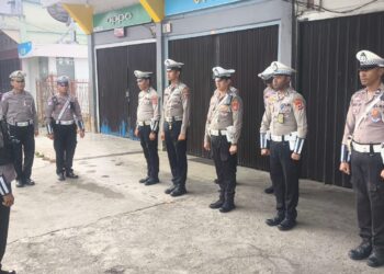 Satlantas Polres Jayawijaya Laksanakan Strong Point Pagi, Jaga Keselamatan Pengguna Jalan
