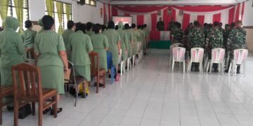 Cegah Pelanggaran Hukum, Masalah Keluarga dan Stres Kerja, Prajurit, ASN dan Keluarga Besar Kodim 1310/Bitung Terima Penyuluhan Pembinaan Mental