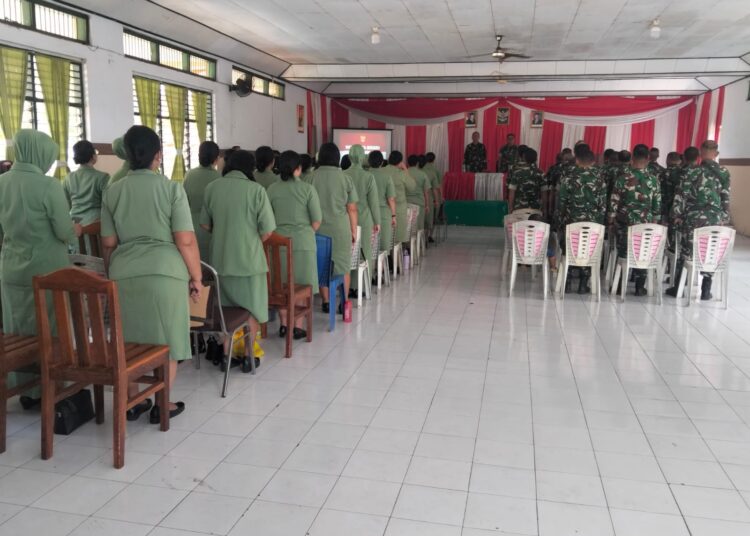 Cegah Pelanggaran Hukum, Masalah Keluarga dan Stres Kerja, Prajurit, ASN dan Keluarga Besar Kodim 1310/Bitung Terima Penyuluhan Pembinaan Mental