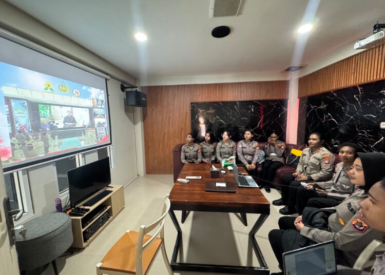Polwan Polres Jayawijaya Ikuti Zoom Meeting Syukuran Hari jadi Polwan ke-78