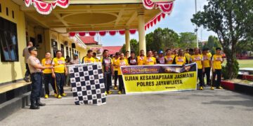 Jaga Kebugaran dan Kesiapsiagaan Personel, Polres Jayawijaya Gelar Kesamaptaan Jasmani Semester II Tahun 2026