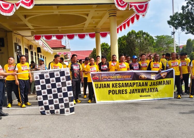 Jaga Kebugaran dan Kesiapsiagaan Personel, Polres Jayawijaya Gelar Kesamaptaan Jasmani Semester II Tahun 2026