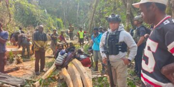 Polsek Asologaima Bersama Sat Reskrim dan Satgas Odc Laksanakan olah TKP Kecelakaan kerja di kampung Araboda