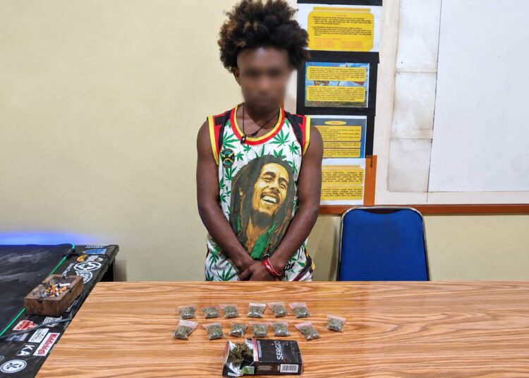 Sat Resnarkoba Polres Jayawijaya Amankan Pemuda Bawa 13 Bungkus Ganja di Jalan Ahmad Yani