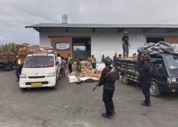 Polsek Kawasan Bandara Wamena Hadir Berikan Rasa Aman dan Imbau Keselamatan di Area Bandara