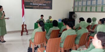 Pererat Silaturahmi dan Pembinaan Anggota, Ketua Persit KCK Cabang LXII Kodim 1310/Bitung Ny. Meryah Dewa Made Kunjungi Ranting 5 Dimembe dan Ranting 2 Bitung
