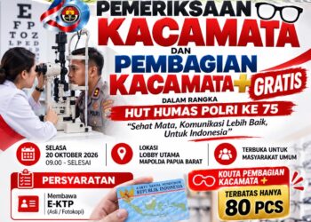 Jelang HUT Humas Polri Ke-75, Bidhumas Polda Papua Barat Gelar Bakti Kesehatan Donor Darah dan Pemeriksaan Mata Gratis