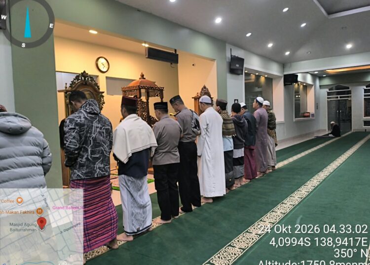 Subuh Keliling (Suling)di Masjid Agung Baiturrahman, Sat Binmas Polres Jayawijaya Ajak Warga Cegah Perundungan