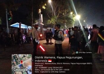 Bersama Jaga Jalan Tetap Aman, Satlantas Polres Jayawijaya Gelar Patroli Blue Light