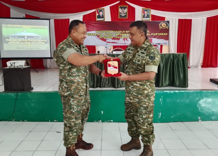 Tingkatkan Kualitas dan Validitas Data Teritorial Satkowil TA 2026, Dandim 1310/Bitung Sambut Kunjungan Kerja Tim Staf Direktur Pusat Informasi Teritorial Pusterad di Makodim 1310/Bitung